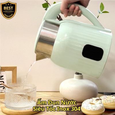 Ấm Đun Nước Siêu Tốc Inox 304 Cao Cấp – 3 Lớp Cách Nhiệt, 1500W, Dung Tích 2.5L - Hàng chính hãng D Danido