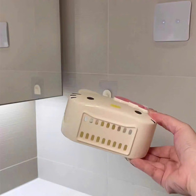 Hộp Đựng Mỹ Phẩm Treo Tường Hello Kitty  – Hộp Nhựa Lưu Trữ Đồ Lặt Vặt Không Cần Khoan, Giá Đỡ Nhà Tắm Dễ Thương - HÀNG CHÍNH HÃNG MINIIN