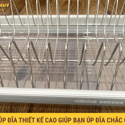 Giá để bát đĩa trong tủ bếp 2 tầng inox 304 vĩnh viễn không han gỉ thương hiệu Grob