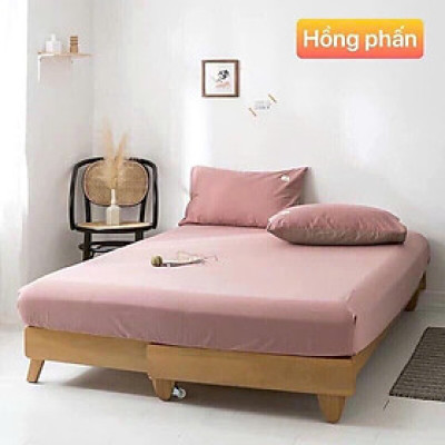 Ga giường cotton tici không vỏ gối LIDACO drap giường trơn 15 màu lựa đủ mọi size nệm