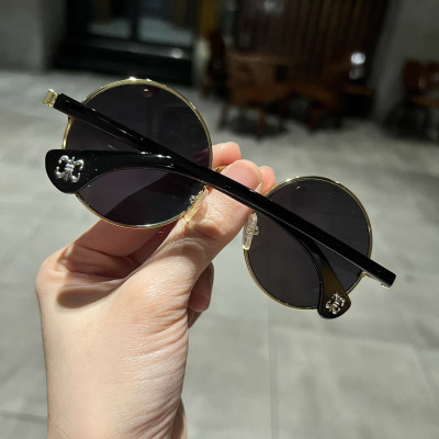 Kính râm Mắt tròn thầy bói chống nắng (Mắt xanh gương)