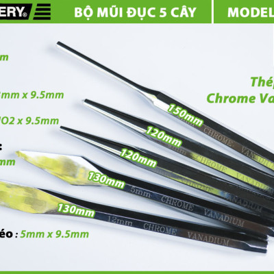 BỘ MŨI ĐỤC 5 CÂY SELLERY (120MM - 150MM) 92-842