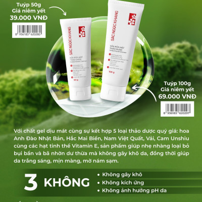 [Size du lịch] Sữa rửa mặt Sắc Ngọc Khang 30g chiết suất hoa anh đào giúp làm sạch dịu nhẹ cho làn da mịn màng tươi sáng