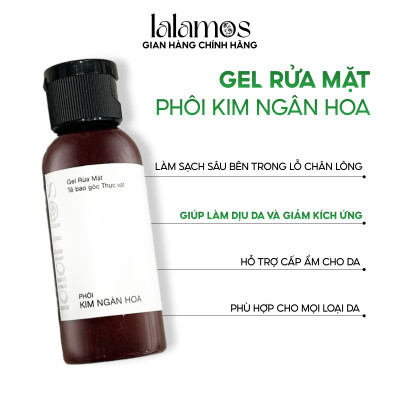 Sữa Rửa Mặt Lalamos Phôi Kim Ngân Hoa Làm Sạch Sâu và Cấp Ẩm Mini Size - 50ml
