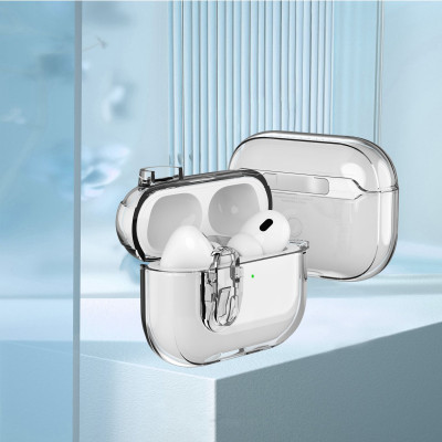 Ốp Case Bao Trong Suốt Dành Cho Airpods Pro/ Airpods Pro 2, Khoá An Toàn, Chống Sốc, Kai.N Crystal Lock, Kèm Móc Treo_ Hàng Chính Hãng