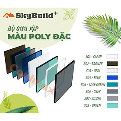 Tấm poly đặc Coolmax 2,8ly, khổ rộng 1,22m - tấm lợp lấy sáng - tấm nhựa trong suốt