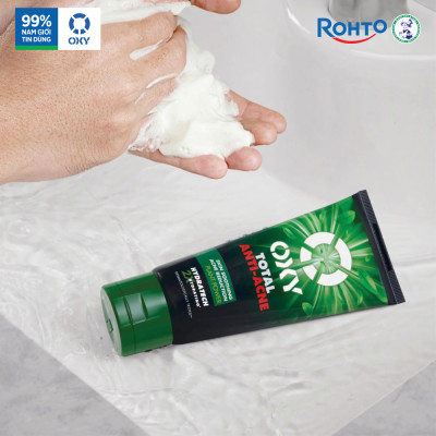 Sữa rửa mặt cho nam Oxy sạch sâu giảm mụn kiểm soát nhờn dạng kem Oxy Total Anti Acne 100g