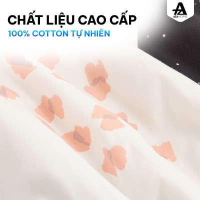 Bộ Ga Giường Mền Chần Bông 5 Món Round Spots Mềm Mại 100% Cotton Tự Nhiên A2Z Home