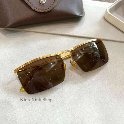 Kính râm nam Solex Amor nửa viền càng nhỏ cao cấp mạ vàng 14K Tặng Fullbox phụ kiện