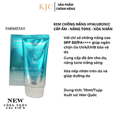 Kem Chống Nắng Cấp Ẩm và Bật Tone Da  - Farmstay Hyaluronic UV Shield Sun Block Cream SPF50+PA+++