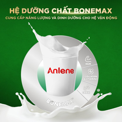 Bao bì mới - Combo 4 Sữa Bột Anlene Hương Vanilla (Hộp Giấy 1,2kg)