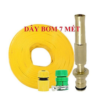 Bộ dây vòi xịt nước ️ , tăng áp 3 lần,loại 7m,10m 206587 cút sập,nối nhựa vàng+ túi đựng bút