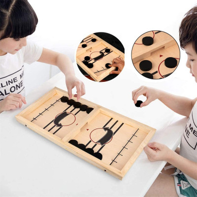 Bộ Bàn Đấu Cờ Búng Bắn Bi Xuyên Lỗ Đối Kháng Chính Hãng Dododios - Chọn Size - Foosball Winner, Sling Puck – Bộ Cờ Ice Hockey Bằng Gỗ Cao Cấp