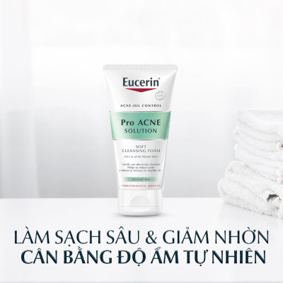 Sữa Rửa Mặt Tạo Bọt Eucerin Dịu Nhẹ Cho Da Mụn Pro Acne Solution Soft 50g