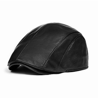 Mũ beret nam da cừu cao cấp BHY1911 Nón bê rê da thật, có size cho vòng đầu 55-60cm