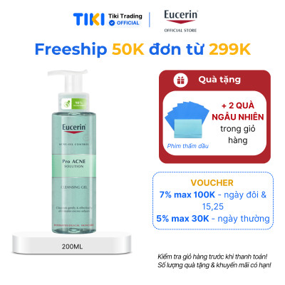 Gel rửa mặt giảm mụn Eucerin Pro Acne Cleansing Gel 200ml