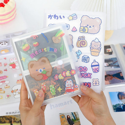 SET 6 Tờ 90 Nhãn Dán Sticker Thỏ Gấu Chuột PET Trong Suốt Cute Không Thấm Nước Trang Trí Dễ Thương