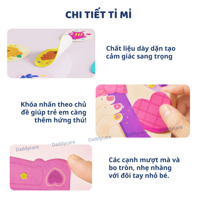 Dán móng tay cho bé Mideer Nail stickers miếng dán móng tay giả an toàn cho bé gái