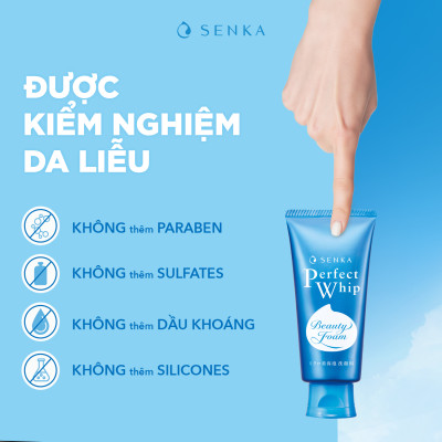 Sữa Rửa Mặt Tạo Bọt Chiết Xuất Tơ Tằm Trắng Senka Perfect Whip 120g - 14839