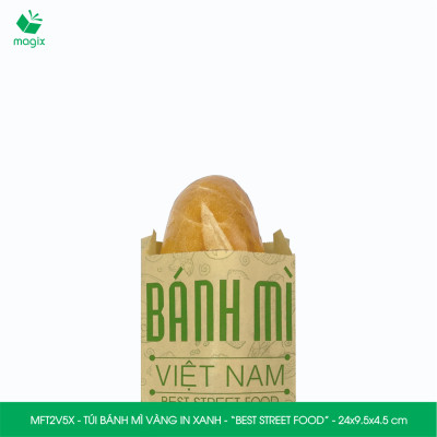  MFT2V5X - 24x9.5x4.5 cm - 100 túi giấy đựng bánh mì, túi đựng thức ăn mang đi, túi take away
