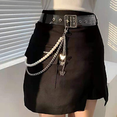 Chuỗi xích đeo quần jeans mix cánh bướm và ngọc trai