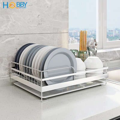 Kệ chén 1 tầng đa năng inox 304 kèm ống đũa Hobby home decor KC1