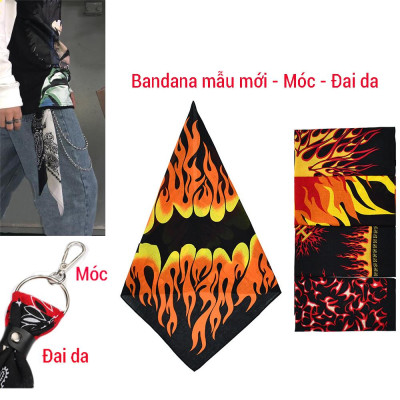 Bộ sưu tập khăn vuông bandana khăn hip hop ngọn lửa các loại (54x54cm)