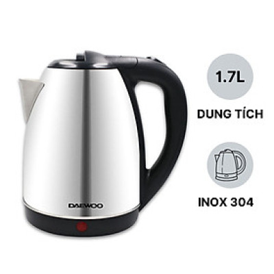 Ấm siêu tốc inox 304 cao cấp đảm bảo an toàn 1.8L Daewoo DWK-S1805 đế xoay 360 độ - Hàng chính hãng BH 2 năm - Hàng chính hãng