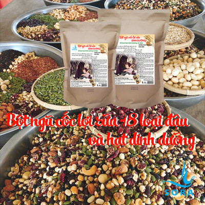 Sora Bột ngũ cốc lợi sữa 18 loại đậu & hạt dinh dưỡng