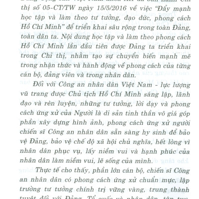 Xây Dựng Phong Cách Ứng Xử Của Công An Nhân Dân Theo Phong Cách Hồ Chí Minh