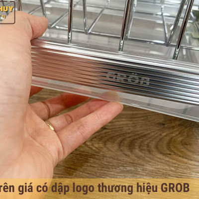 Giá úp bát 2 tầng cố định inox bóng cho tủ bếp trên
