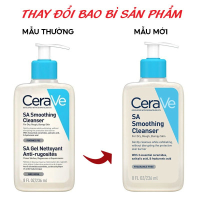 Sữa Rửa Mặt Dịu Tẩy Da Chết Nhẹ Cho Da Khô CeraVe SA Smoothing Cleanser 236ml