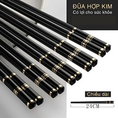Combo 10 Đôi Đũa 3 Sọc Mạ Vàng Hình Cô Gái Nhật Bản Kháng Khuẩn Chịu Nhiệt - Hàng chính hãng