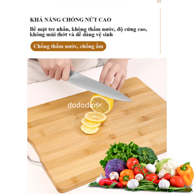 Thớt Tre Kháng Khuẩn Cao Cấp - Có Khuy Treo Chống Nấm Mốc Bền Đẹp Kháng Khuẩn Không Bị Mùn An Toàn Vệ Sinh - Chính hãng dododios
