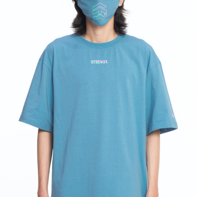 Khẩu Trang 5THEWAY Xanh Dương aka 5THEWAY /two-tone line/ BIG LOGO MASK in REEL WATER