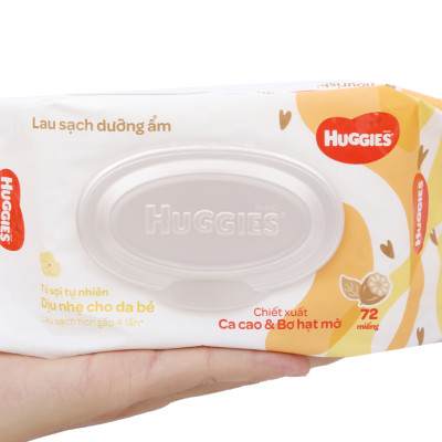 Khăn ướt em bé Huggies không mùi gói 72 miếng - Hàng chính hãng