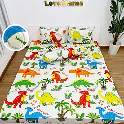 Ga chống thấm Cotton LoveMama Sóng Biển chính hãng loại 1 mềm mại thoáng mát