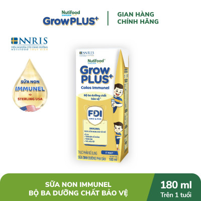 Thùng Sữa Bột Pha sẵn Nutifood GrowPLUS+ Sữa Non Immunel trên 1 tuổi (24 hộp x 180ml)
