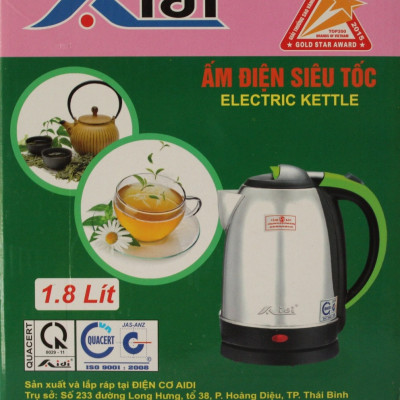 Ấm điện siêu tốc Aidi 304 ST-09 (1.8 lít) - Màu Ngẫu Nhiên - Hàng Chính Hãng