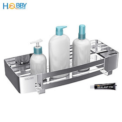 Kệ chữ nhật để đồ nhà tắm dán tường inox 304 Hobby Home Decor KCN1