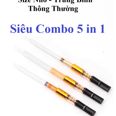Bộ Tẩu Lọc Thuốc 5 in 1 Bảo vệ Sức Khỏe, Dùng Cho Tất Cả Các Size Nhỏ - Trung Bình - Thông Thường