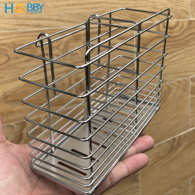 Kệ chén 1 tầng đa năng inox 304 kèm ống đũa Hobby home decor KC1