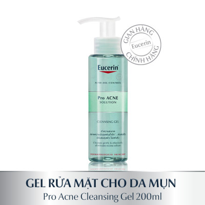 Gel rửa mặt giảm mụn Eucerin Pro Acne Cleansing Gel 200ml
