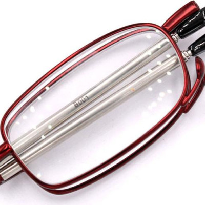 Kính lão gọng xếp 868 màu đỏ tròng lão 3.5 độ_nữ