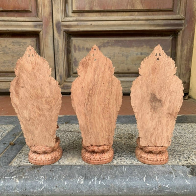 Bộ tượng phật tam thánh bằng gỗ hương đá kt cao 