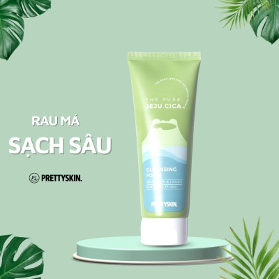 Sữa rửa mặt rau má PrettySkin The Pure Jeju Cica Cleansing Foam  150ml