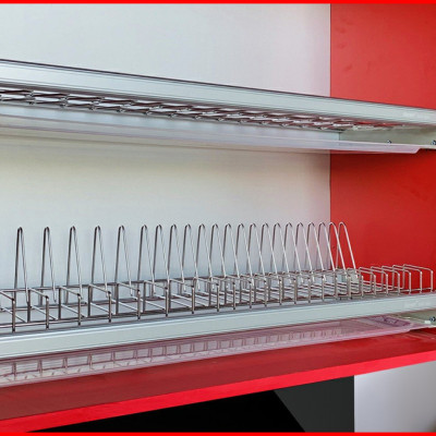 Giá bát đĩa cố định tủ trên chất liệu Inox 304 bóng mờ cao cấp