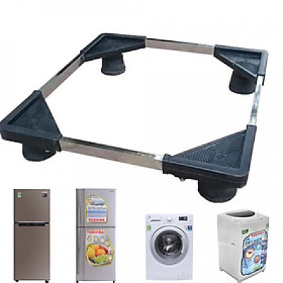 Chân Kệ Tủ Lạnh Máy Giặt  Tủ Lạnh Chống Rung Lắc Khung Inox Đế Nhựa Có Điều Chỉnh Kích Thước - Chịu Lực Lên Đến 300Kg - Hàng Chuẩn Loại  1 - MINIIN