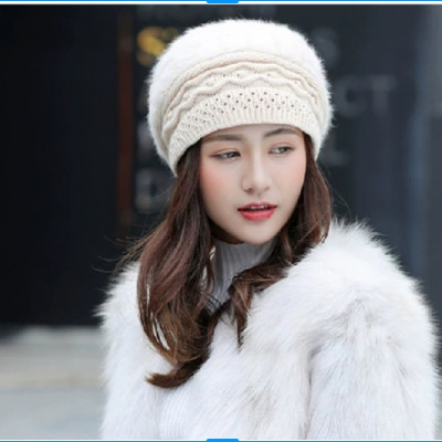 Nón len mũ nồi nón beret nữ lông thỏ 2lớp mẫu mới thời trang Hàn Quốc dona23112001