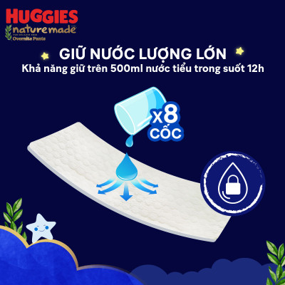 Tã quần Huggies Naturemade ban đêm L 44 miếng